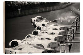 Quadro de madeira Jo Siffert and Hans Herrmann, Porsche 910/8, Nürburgring 1967