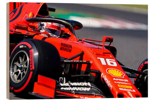 Holzbild Charles Leclerc, Ferrari SF90, Suzuka Japan 2019