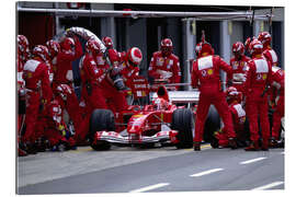 Galleritryck A pit stop for Michael Schumacher, Ferrari F2004, Silverstone