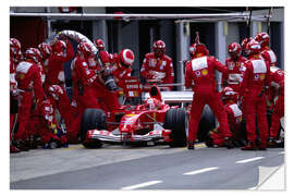 Selvklebende plakat A pit stop for Michael Schumacher, Ferrari F2004, Silverstone