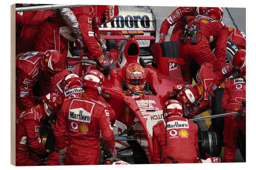 Hout print Michael Schumacher, Ferrari F2004, pitstop Malaysian GP 2004