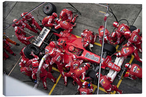 Canvas print Michael Schumacher, pitstop Ferrari 248 F1, Chinese GP 2006