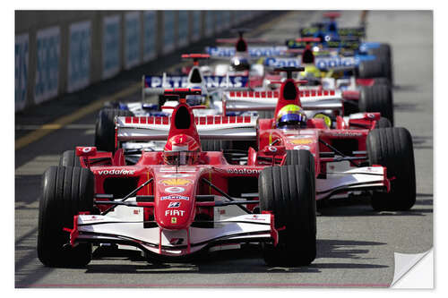 Sticker mural Michael Schumacher en Ferrari 248 en 1ère position, Brésil 2006