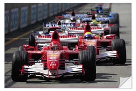 Selvklebende plakat Michael Schumacher, Ferrari 248, heads Top 10, Brazilian GP 2006