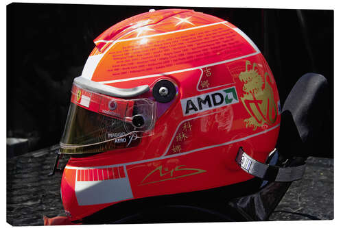 Canvastavla Michael Schumacher's last helmet with all 91 victories