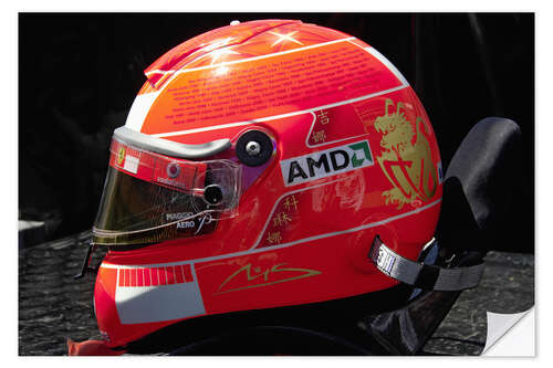 Selvklebende plakat Michael Schumacher's last helmet with all 91 victories