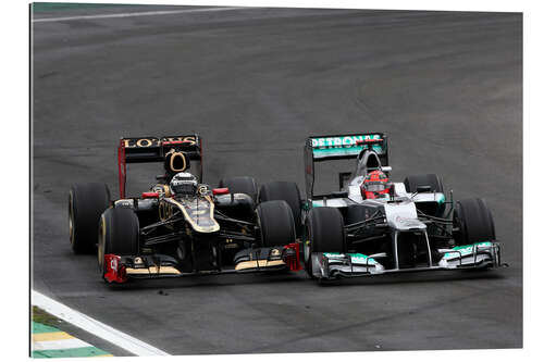 Gallery print Michael Schumacher battles with Kimi Raikkonen, Brazilian GP 2012