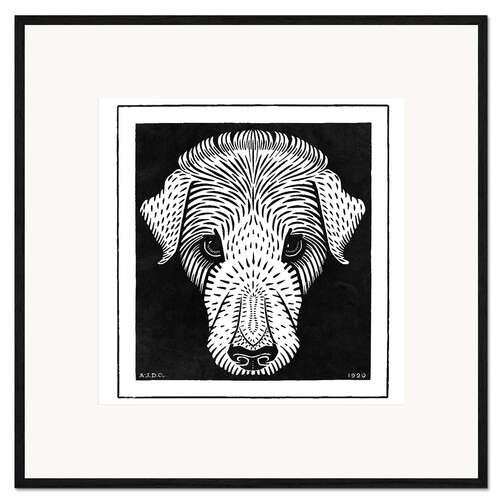 Impresión de arte enmarcada Cabeza de perro