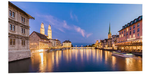 Foam board print Old Town of Zurich in the Evening I