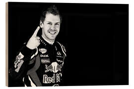 Holzbild Sebastian Vettel, Red Bull Racing, Pole Position Istanbul 2011