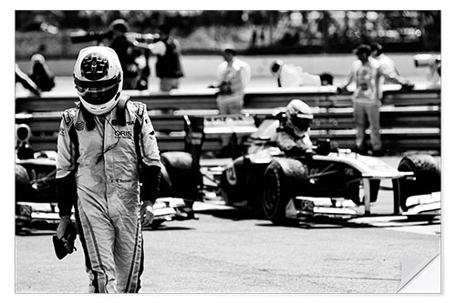 Naklejka na ścianę Rubens Barrichello, Williams, in parc ferme, Silverstone 2011