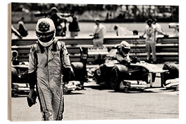 Holzbild Rubens Barrichello, Williams, in parc ferme, Silverstone 2011