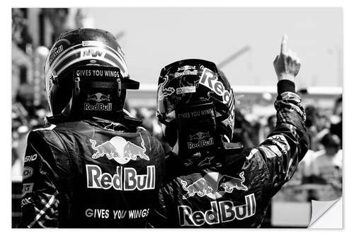 Naklejka na ścianę Sebastian Vettel with Mark Webber, Red Bull Racing, Valencia 2011