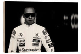 Wood print Lewis Hamilton, McLaren F1, Shanghai 2011