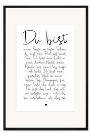 Gerahmter Kunstdruck Du bist ...