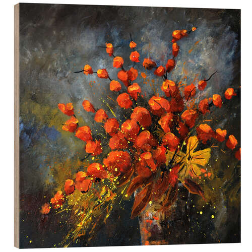 Tableau en bois Nature morte rouge
