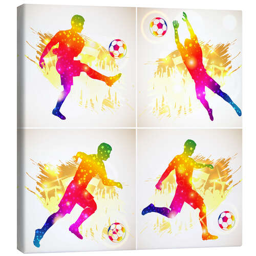 Leinwandbild Fußballspieler - Collage