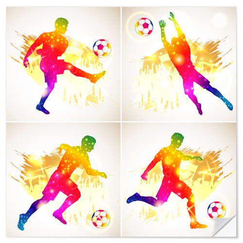 Sticker mural Silhouette de footballeurs