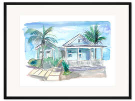 Gerahmter Kunstdruck Traumhaus in Key West