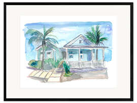 Gerahmter Kunstdruck Traumhaus in Key West