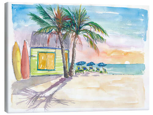 Canvas print Surf bar on the beach in the Caribbean