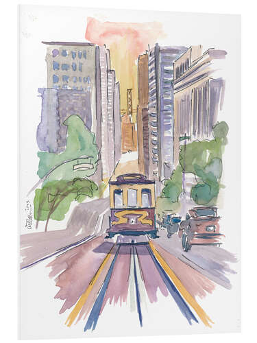 PVC print Cable car in San Francisco