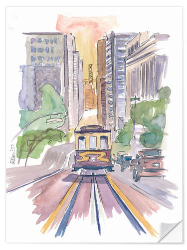 Naklejka na ścianę Cable car in San Francisco