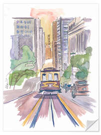 Naklejka na ścianę Cable car in San Francisco