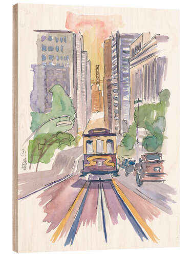 Obraz na drewnie Cable car in San Francisco
