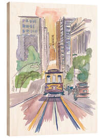 Holzbild Cable Car in San Francisco