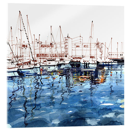 Acrylic print Barcelona harbor