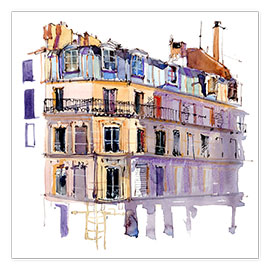 Poster Parisian window landscape