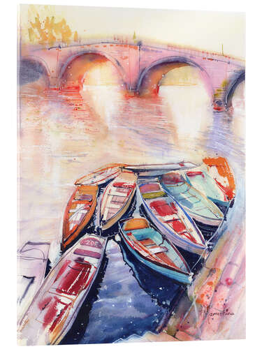 Acrylic print Boats on the Seine