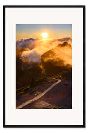 Gerahmter Kunstdruck Nebelberge auf Madeira