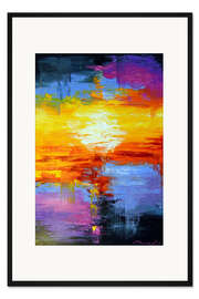 Gerahmter Kunstdruck Sonnenuntergang