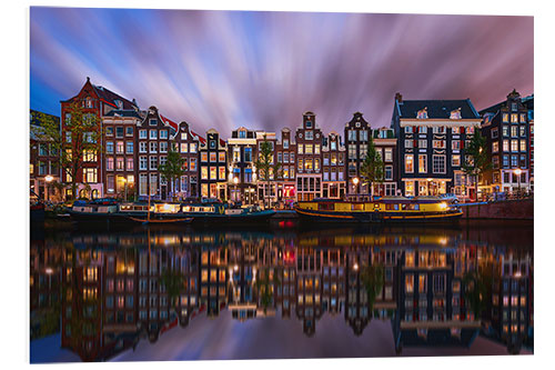 Tableau en PVC Amsterdam la nuit