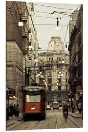 Aluminium print Tram on a street in Milan