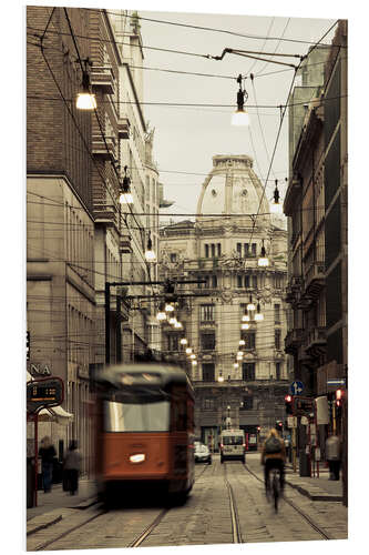 PVC print Tram on a street in Milan