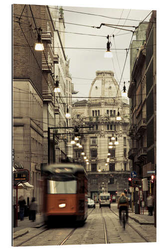 Gallery print Tram on a street in Milan