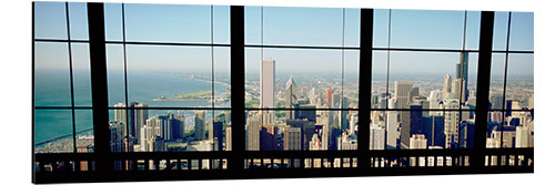 Alubild Chicago durch ein Fenster sehen