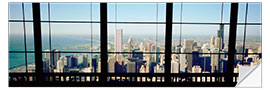 Selvklebende plakat See Chicago through a window