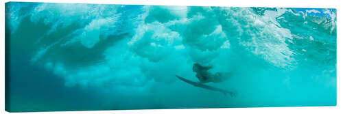 Lerretsbilde Surfer under a wave