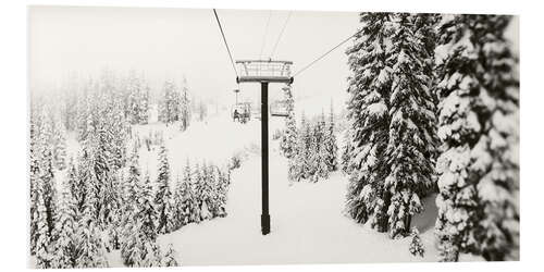 PVC print Chairlift and snow-covered trees