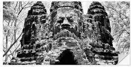 Vinilo para la pared Puerta sur de Angkor Thom (blanco y negro)