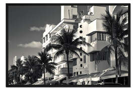 Gerahmter Kunstdruck Palmen am Ocean Drive