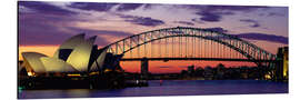 Aluminium print Harbor Bridge at sunset