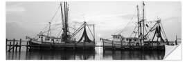 Selvklebende plakat Fishing boats at the dock, Amelia Island, Florida, USA