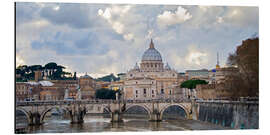 Alumiinitaulu Angel Bridge over Tiber with St. Peter in the background, Rome