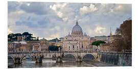 Foam board print Angel Bridge over Tiber with St. Peter in the background, Rome