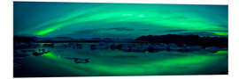 Foam board print Aurora Borealis over the Jokulsarlon Lagoon